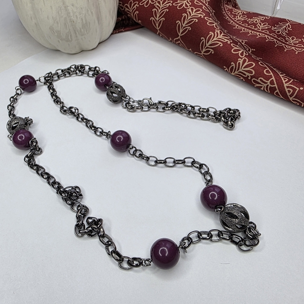 Purple Gray Necklace